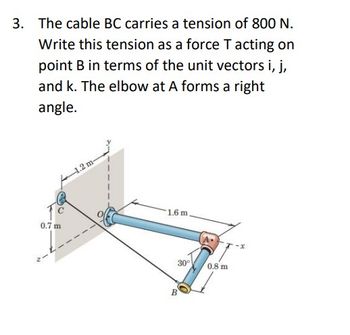 Answered: 3. The Cable BC Carries A Tension Of… | Bartleby