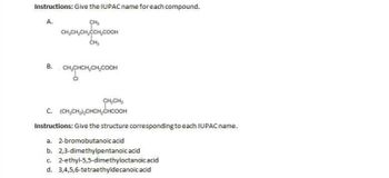 Answered Instructions Give the IUPAC name for bartleby