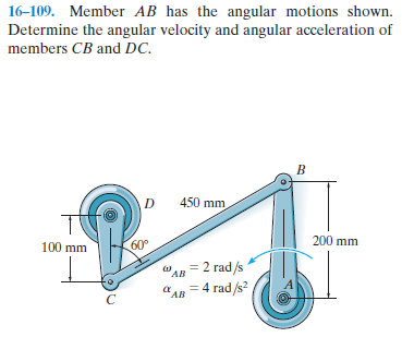 Answered: 16-109. Member AB Has The Angular… | Bartleby