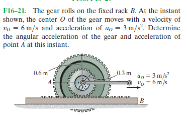 Answered: F16-21. The gear rolls on the fixed… | bartleby