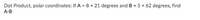 Dot Product, polar coordinates: If A = 8 < 21 degrees and B = 5 < 62 degrees, find
А-В
