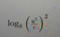 The provided image contains a mathematical expression represented as follows:

\[ \log_{8} \left( \frac{12}{7} \right)^3 \]

This expression involves a logarithm with base \(8\) of the fraction \(\frac{12}{7}\) raised to the power of \(3\).

In the context of logarithms:

- The base \(8\) indicates that we are working with logarithms in base \(8\).
- The fraction \(\frac{12}{7}\) is the argument of the logarithm.
- The exponent \(3\) indicates that the fraction \(\frac{12}{7}\) must be raised to the power of \(3\).

Thus, this logarithmic expression can be broken down into smaller steps for simplification if needed, but as shown, it represents the logarithm of a fractional power.