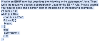 Answered: 5-Write An EBNF Rule That Describes The… | Bartleby