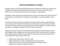 GETTING FREE RIDERS OF THE RAIN
Working in teams can be a great experience when the camaraderie is high, team members are
capable and motivated, and everyone pulls their share of the work load. Teams can be a
powerful source of creativity, productivity, and innovation in organizations.
Operating in teams can also be a terrible experience when some members don't give it their all
and let others carry the burden. Free riding or social loafing, is a common problem in work
teams.
Since team results are often used to determine rewards for each member, negative feelings
can occur when some members of the team don't contribute at the same level as others but
still receive the team incentive award. High performers are the members most likely to quit in
frustration, so managers can't ignore this toxic force on work teams.
Keeping all members focused and working toward team goals and incentive rewards means
that managers have to engage each and every member and not allow free riders to sit idly by
while everyone else performs well. Team dynamics will improve and the team will function
more effectively if free riders get off the train.
Explain about compensation system for team.
Explain about factors needed in designing pay structure for team.
Make a brief literature review about compensation strategy for team.
Support your writing with related references.
