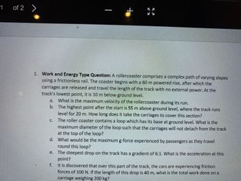 Answered: 1. Work And Energy Type Question: A… | Bartleby