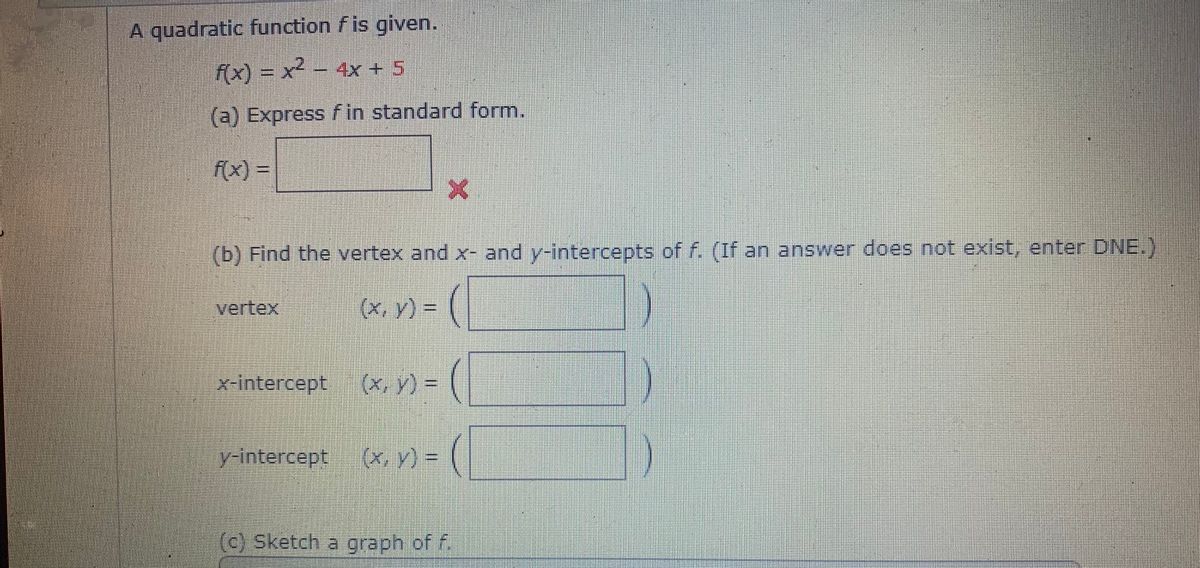 Answered A Quadratic Function F Is Given F X Bartleby