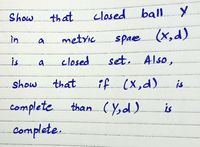 Answered Show that closed ball in metric space bartleby