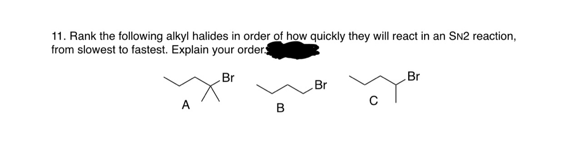 rank the relative rates of the following alkyl halides in an sn1 reaction