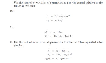 Answered: Use The Method Of Variation Of… | Bartleby