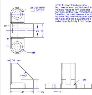 Answered: Solidworks part Units: MMGS Material:… | bartleby