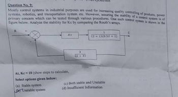 Answered: Question No. 9: Mostly Control Systems… | Bartleby