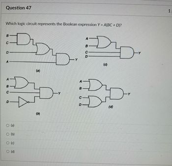 Answered: Which logic circuit represents the… | bartleby