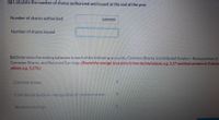 (a) Calculate the number of shares authorized and issued at the end of the year.
Number of shares authorized
1680000
Number of shares issued
(b) Determine the ending balances in each of the following accounts: Common Shares, Contributed Surplus-Reacquisition of
Common Shares, and Retained Earnings. (Round the average issue price to two decimal places, e.g. 5.27 and final answers to 0 decime
places, e.g. 5,276.)
Common shares
Contributed Surplus-reacquisition of common shares
Retained earnings
