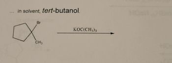 in solvent, tert-butanol.
Br
X
CH₂
KOC(CH;);