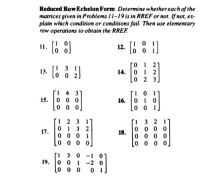 Answered Reduced Row Echelon Form Determine bartleby