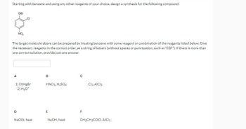 Answered: Starting With Benzene And Using Any… | Bartleby