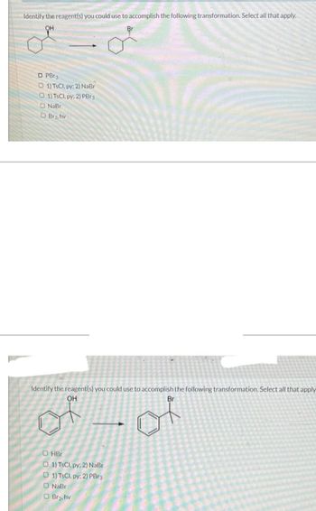 Answered Identify The Reagent S You Could Use… Bartleby