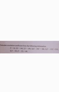 Answered Calculate correlation coefficient from bartleby