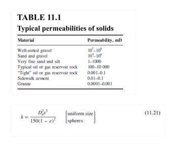 Answered: 11.7. (a) Estimate The Permeability Of… | Bartleby