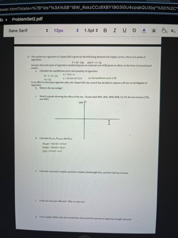 Answered: 20-2=Q+2Q p=20-2x6-20-12-8 so, the… | bartleby