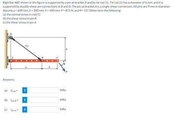 Answered: Rigid Bar ABC Shown In The Figure Is… | Bartleby