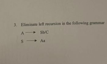 Answered: 3. Eliminate Left Recursion In The… | Bartleby