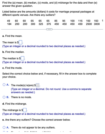 Answered: Find The (a) Mean, (b) Median, (c)… | Bartleby