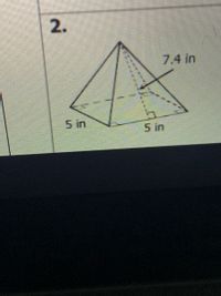 Answered: 7.4 in 5 in 5 in 2. | bartleby