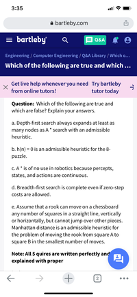 Answered: 3:35 Bartleby.com Bartleby Q&A… | Bartleby