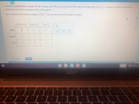 A solution is prepared that is initially 0.27 M in benzoic acid (HC H CO,) and 0.11 M in sodium benzoate (NaC Hco.). Complete the reaction table below,
so that you could use it to calculate the pH of this solution.
[1,0"]
Use x to stand for the unknown change in
You can leave out the M symbol for molarity.
[HC,H,CO.]
[4,0]
initial
change
final
Explanation
Check
0VI 10:3
acer
DIl
%23
elete
13
5
6
69
le
t
