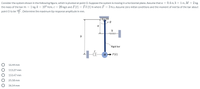 Consider the system shown in the following figure, which is pivoted at point O. Suppose the system is moving in a horizontal plane. Assume that a = 0.4 m, b =1 m, M = 2 kg.
the mass of the bar m = 1 kg, k = 104 N/m, c = 26 kg/s and F(t) = F8 (t) N where F = 3 N.s. Assume zero initial conditions and the moment of inertia of the bar about
point O to be mộ . Determine the maximum tip response amplitude in mm.
a
k
Rigid bar
M
F(t)
16.44 mm
113.27 mm
153.47 mm
25.58 mm
36.54 mm
O O O O O
