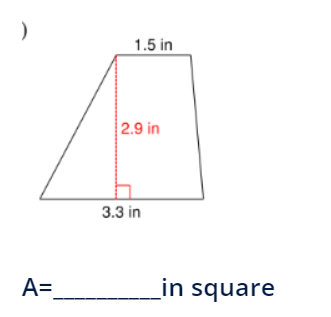 Answered: A= 1.5 in 2.9 in 3.3 in in square | bartleby