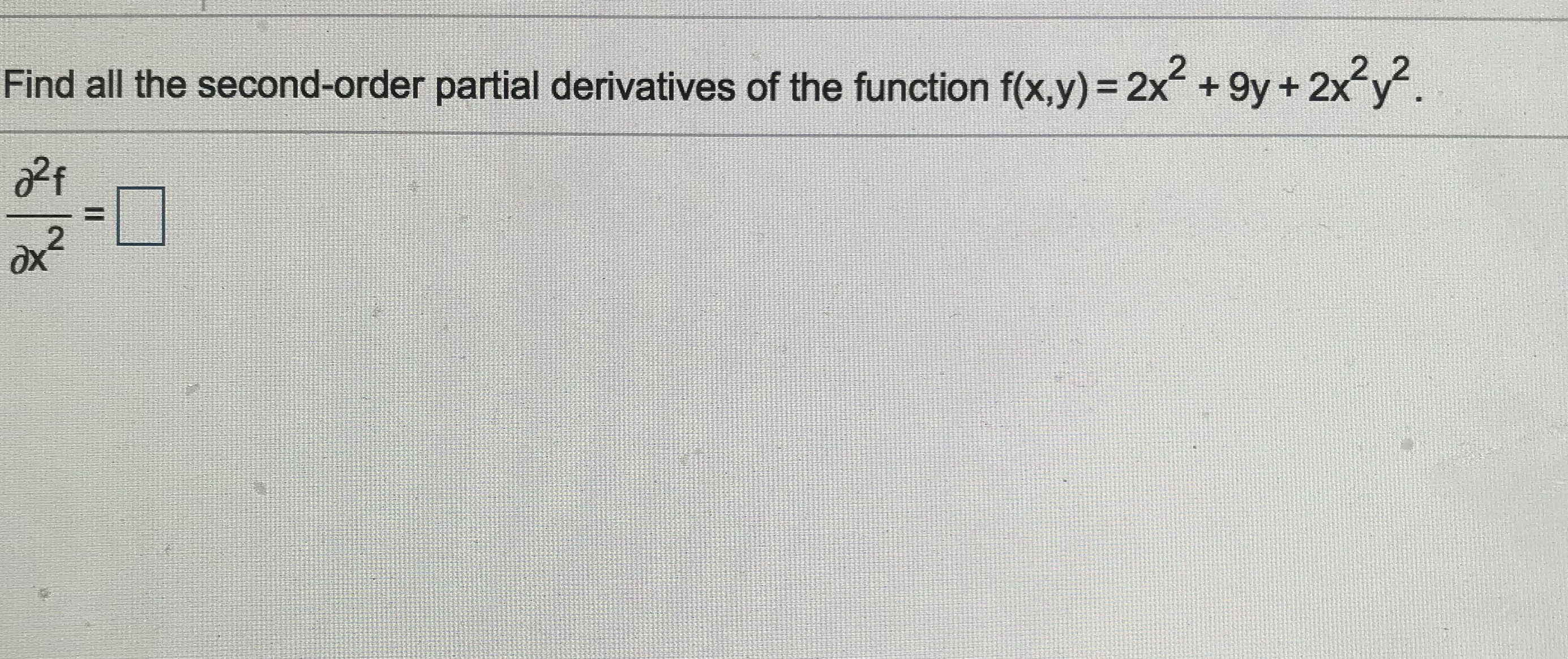 Answered Find All The Second Order Partial… Bartleby