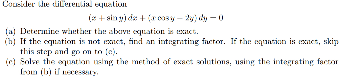 Answered Consider The Differential Equation X Bartleby