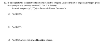 Answered: 13. (9 Points) Let D Be The Set Of… | Bartleby