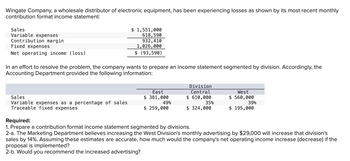 Answered: Wingate Company, A Wholesale… 