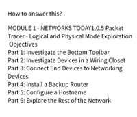 Answered: How To Answer This? MODULE 1- NETWORKS… | Bartleby