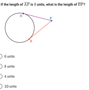 Answered: If the length of AP is 8 units, what is… | bartleby