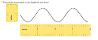 What is the wavelength of the displayed sine wave?
inches
inches
