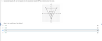 ### Problem Statement:
Equilateral triangle \(JKL\) can be mapped onto the equilateral triangle \(RST\) by a dilation about the origin.

### Question:
What is the scale factor of the dilation?

### Options:
- A. 9
- B. 8
- C. 4  **(Selected Option)**
- D. 3

### Graph Explanation:
The accompanying graph is a coordinate plane with labeled points representing equilateral triangles \(JKL\) and \(RST\).

- The coordinate plane has an x-axis ranging from \(-10\) to \(10\) and a y-axis ranging from \(-10\) to \(10\).
  
- Triangle \(L\) has vertices at points:
  - \(J (0, 2)\)
  - \(K (2, 2)\)
  - \(L (1, -1)\)
  
- Triangle \(RST\) has vertices at points:
  - \(R (0, 8)\)
  - \(S (8, 8)\)
  - \(T (4, -4)\)

The points indicate that triangle \(RST\) is a larger, scaled version of triangle \(JKL\). The correct scale factor is provided by the ratio of corresponding distances from the origin to a point from each pair of vertices.