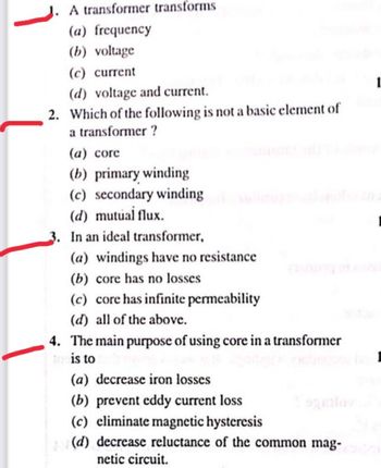 Answered: J. A Transformer Transforms (a)… | Bartleby