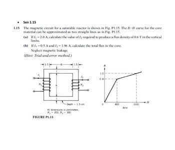 Answered: 1.15 Sen 1.15 The Magnetic Circuit… | Bartleby