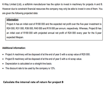 Answered: Alculate The Internal Rate Of Return… | Bartleby