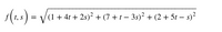 s(1.s) = Va
(1 + 4t + 2s)² + (7 + t – 3s)? + (2 + 5t – s)?
%|
-
