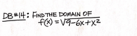 DB #14: FIND THE DOMAIN OF
f) = V9-6x+xz
