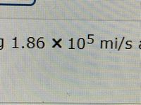 J 1.86 x 105 mi/s
