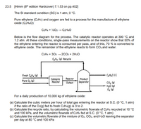 Answered Pure ethylene C2H4 and oxygen are fed bartleby