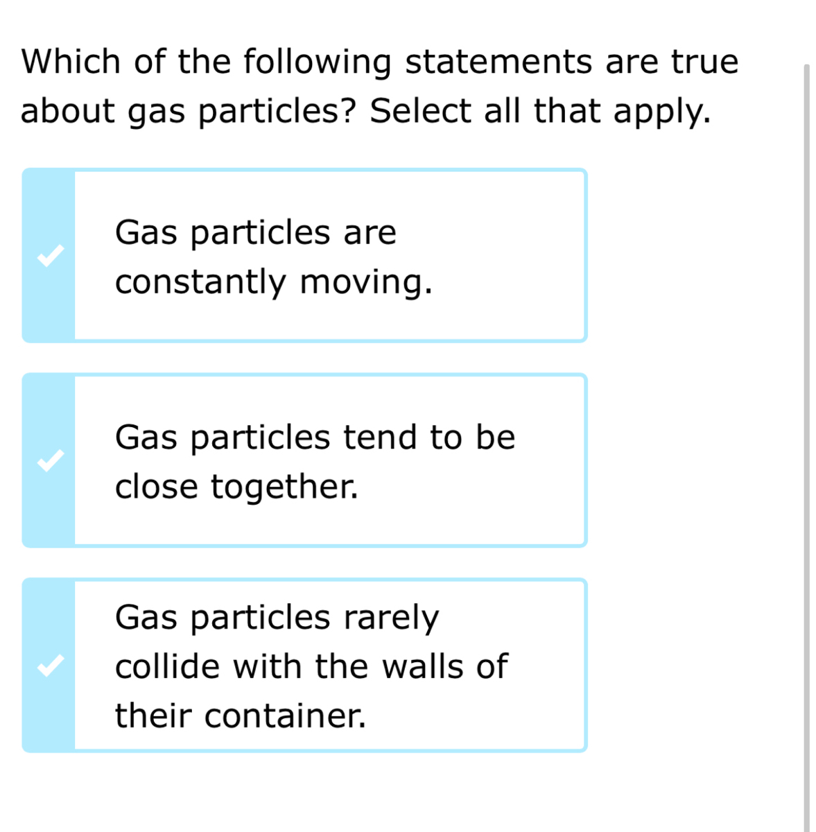 gas particles in container