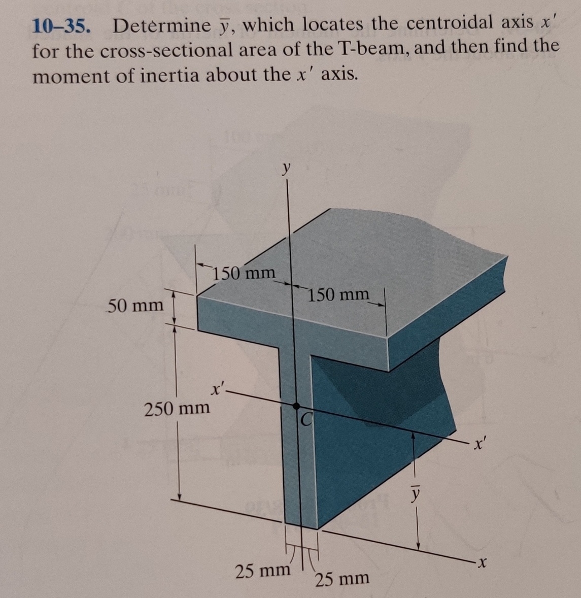 10 43 Determine The Moment Of Inertia Beam S Cross Sectional Area About Y Axis The Best