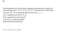 the null hypothesis for an anova analysis comparing